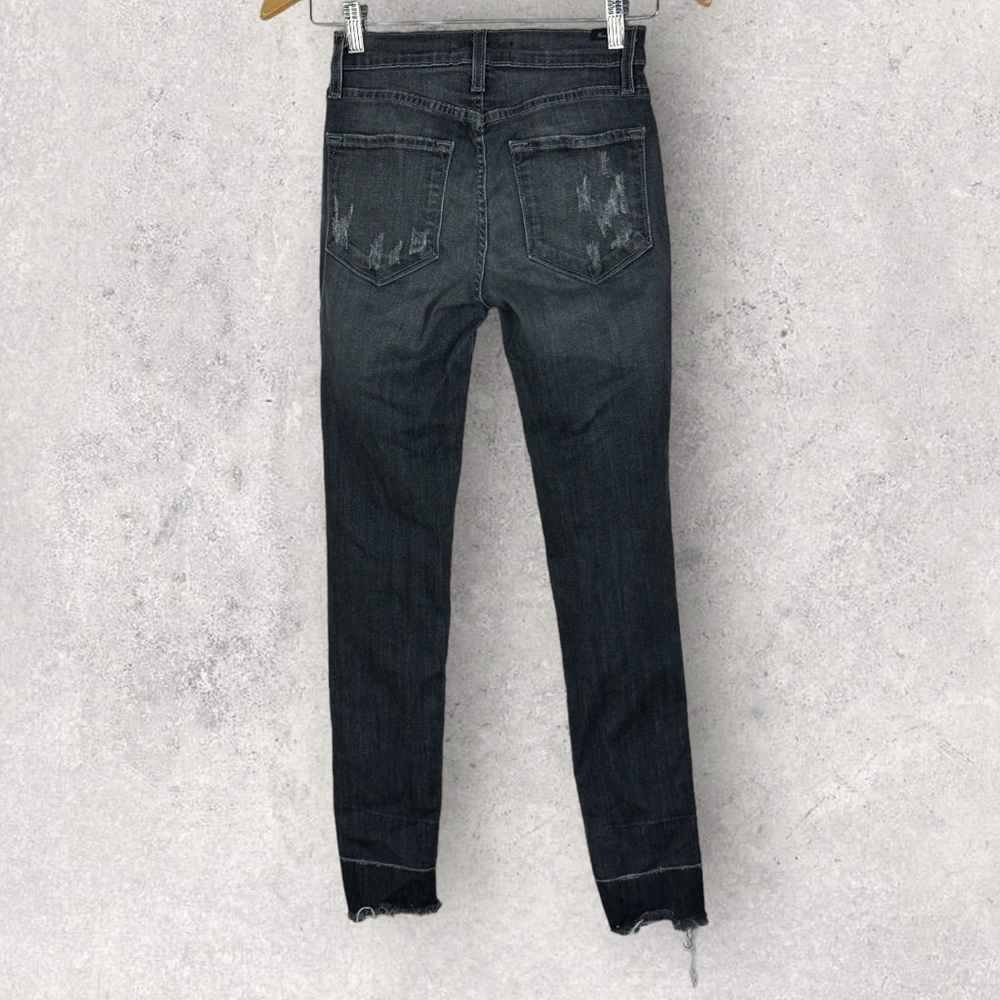 Kancan USA Distressed Raw Hem Black Ankle Skinny‎ Stretch Jeans Size 26 Denim - Picture 5 of 12